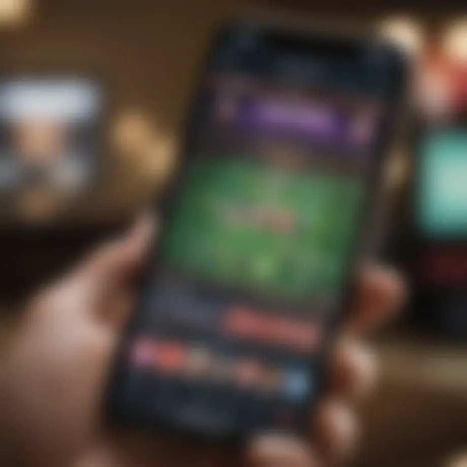 Illustration of a smartphone displaying a betting app interface