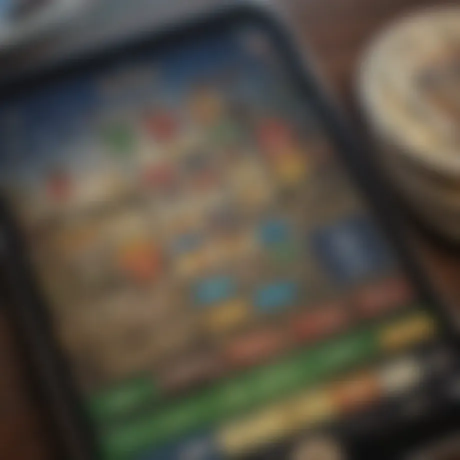 Interface of the California State Lottery app showcasing various game options