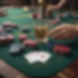 A beautifully designed poker set with chips and cards arranged elegantly.