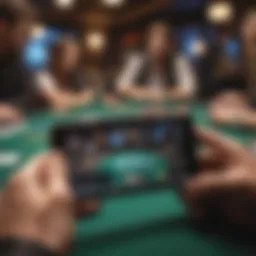 A smartphone displaying an engaging poker game interface