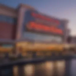 Exterior view of Resort World Casino Queens showcasing its modern architecture at dusk