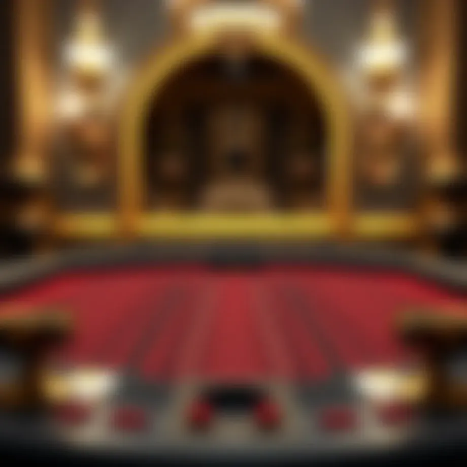 Elegant baccarat table setup