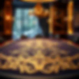 A luxurious poker table showcasing intricate design elements